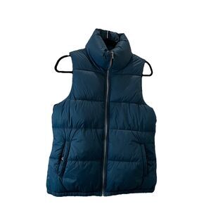 Old Navy Women’s Puffer Vest Zip Up Zipper Front Pockets Blue Size S Small